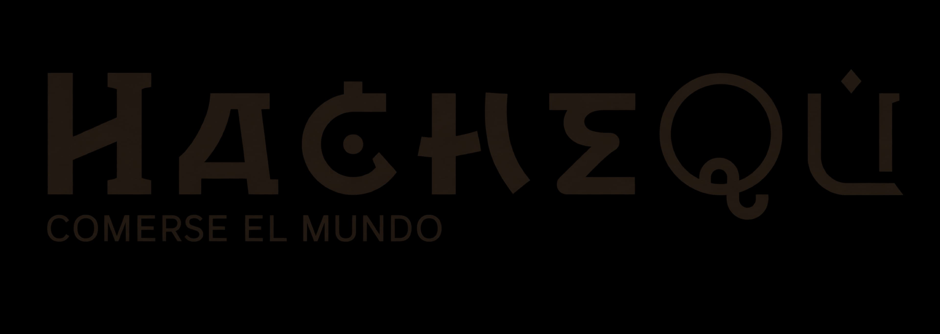 Logotipo original HACHEQÚ. Comerse el mundo. By Herrero Quílez.